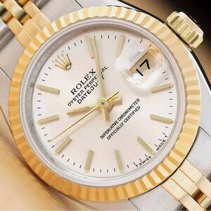 Rolex Ladies Factory 18k 2 Tone Watch! Mint!